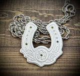 Big Sky Lucky Horseshoe Texture Plate and Pancake Die Set